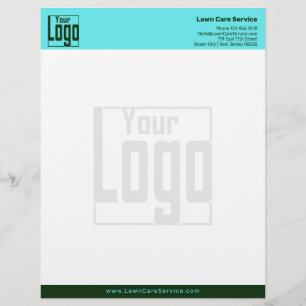 Papel Timbrado Logotipo de Negócio Simples Azul & Verde Escuro