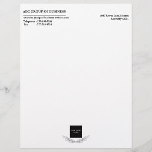 Papel Timbrado Logotipo de Negócios Elegante em Branco