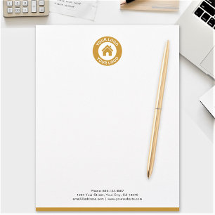 Papel Timbrado Logotipo de negócios minimalista moderno Branco p