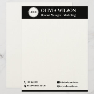 Papel Timbrado Logotipo de Negócios Personalizado