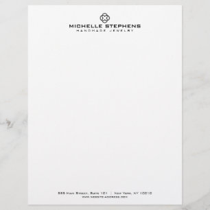Papel Timbrado Logotipo de tela moderna Luxury Boutique White