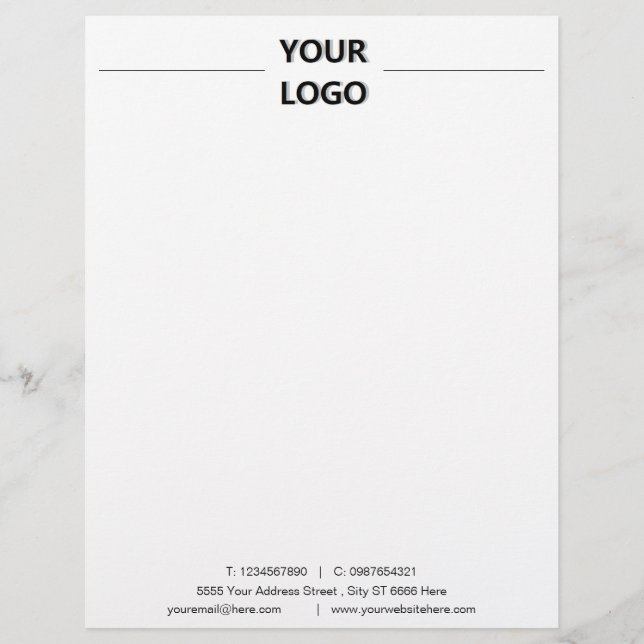 Papel Timbrado Logotipo Design Business Letterhead moderno (Frente)