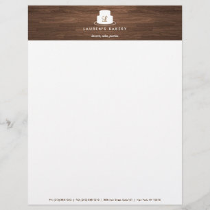 Papel Timbrado Logotipo do monograma do bolo no branco no