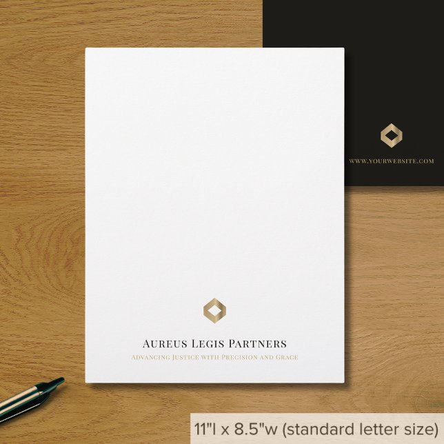 Papel Timbrado Logotipo Dourado de luxo simples (Criador carregado)