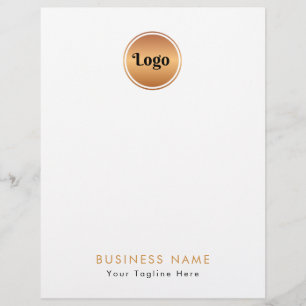 Papel Timbrado Logotipo Dourado e texto personalizado Marca Empre