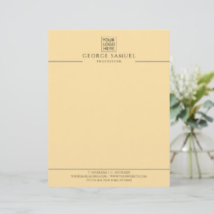 Papel Timbrado Logotipo e texto personalizados minimalistas simpl