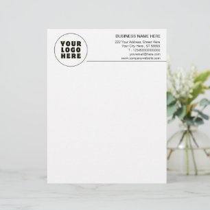 Papel Timbrado Logotipo e texto personalizados minimalistas simpl