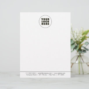 Papel Timbrado Logotipo e texto personalizados minimalistas simpl