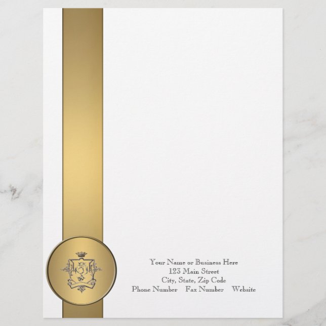 Papel Timbrado Logotipo elegante timbrado de ouro comercial (Frente)