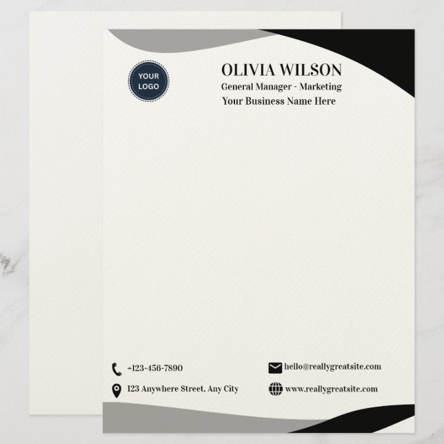 Papel Timbrado Logotipo Empresarial (Frente/Verso)