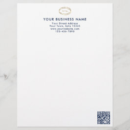 Papel Timbrado Logotipo Empresarial Moderno Minimalista em Azul c