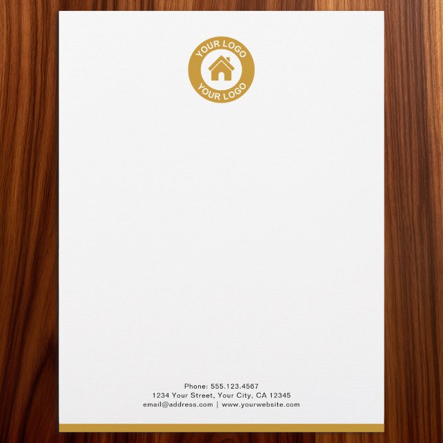 Papel Timbrado Logotipo Empresarial Personalizado Preto e Branco (Criador carregado)