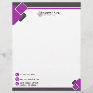 Papel Timbrado Logótipo empresarial rosa moderno Letterhead