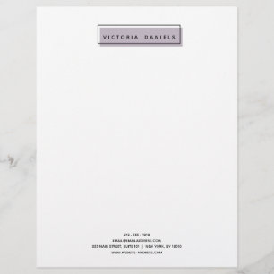 Papel Timbrado Logotipo Feminino Lavanda Mínimo profissional