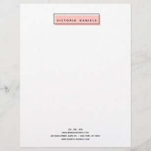 Papel Timbrado Logotipo Feminino Rosa Mínimo profissional