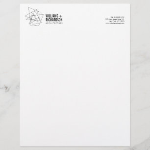 Papel Timbrado Logotipo Geométrico abstrato Branco/Preto