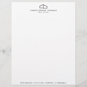 Papel Timbrado Logotipo Home moderno no preto para bens