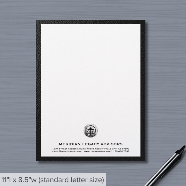 Papel Timbrado Logotipo Letreiro de Prata Bruto Elegante (Criador carregado)