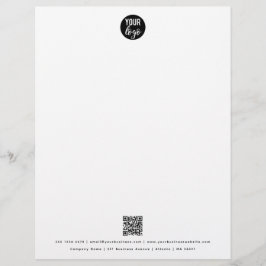 Papel Timbrado Logotipo Letthead de Business do Código QR Minimal