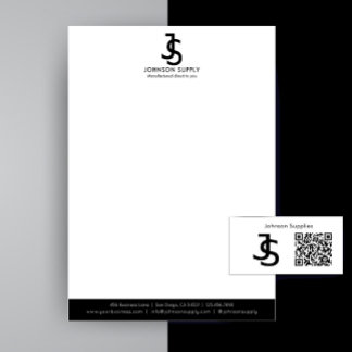 Papel Timbrado Logotipo Monograma de Empresa de Costume Empresari