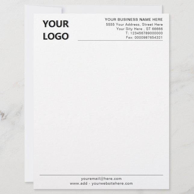 Papel Timbrado Logotipo personalizado de empresa com o seu logoti (Frente)