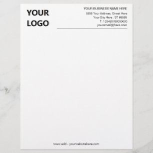 Papel Timbrado Logotipo Personalizado Simples de Empresa Nome Off
