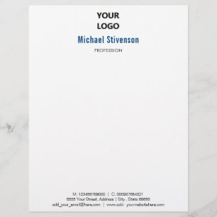 Papel Timbrado Logotipo Personalizado Texto Letterhead do Seu Pró