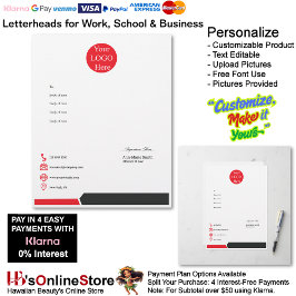 Papel Timbrado Logotipo Preto Vermelho Empresa Nome Assinatura Em