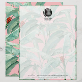 Papel Timbrado Logotipo profissional para empresas tropicais Lett