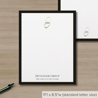 Papel Timbrado Logotipo sofisticado de inicializações Douradas de