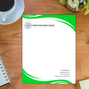 Papel Timbrado Logotipo verde Elegante Business Letterhead