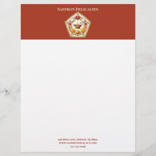 Papel Timbrado Loja de Doce Diwali Pequena Empresa Logo Vermelho