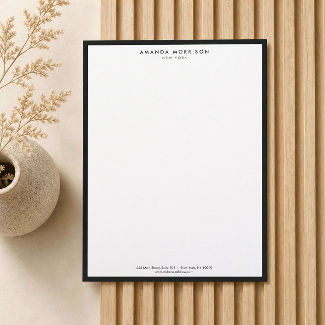 Papel Timbrado Loja de Luxo Minimalista Preto/Branco (Criador carregado)