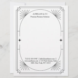 Papel Timbrado Luxo Art Déco Empresarial