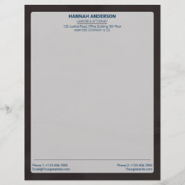 Papel Timbrado Luxury Brown Leather Look Lawyer Letterhead  