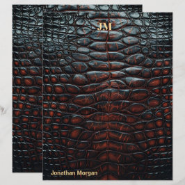 Papel Timbrado Luxury Executive Monogram Premium Leather