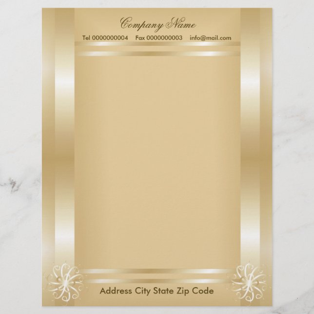Papel Timbrado Luxury Frame Letterhead Dourado (Frente)