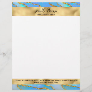 Papel Timbrado Luxury Holographic Faux Opal Stone