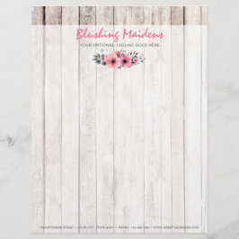 Papel Timbrado Madeira Rústica Shabby Chic Rosas Anêmona Floral