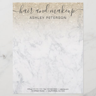 Papel Timbrado magnata magnética do ouro com luz de mármore ombre