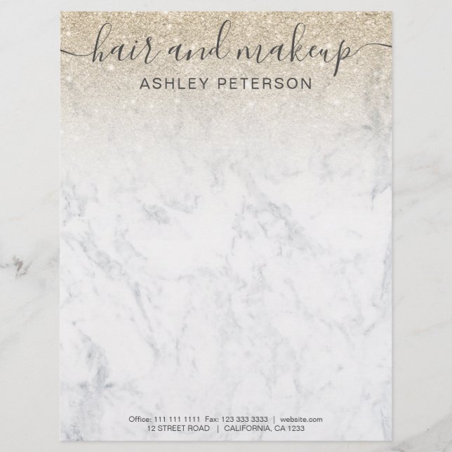 Papel Timbrado magnata magnética do ouro com luz de mármore ombre (Frente)