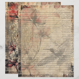 Papel Timbrado Magnolia Plant Manuscript Antigo