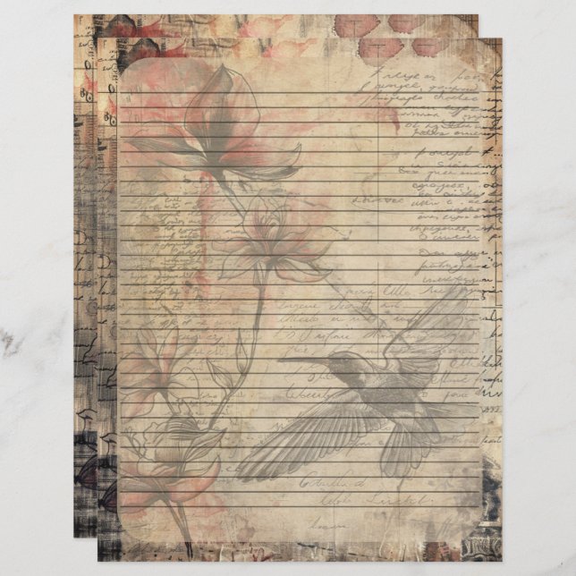 Papel Timbrado Magnolia Plant Manuscript Antigo (Frente/Verso)