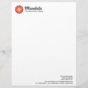 Papel Timbrado Mandala caleidoscópica 014