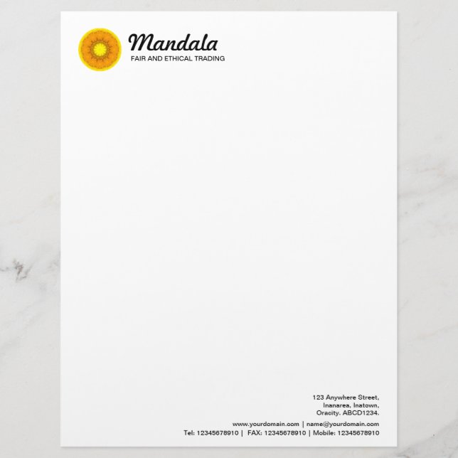Papel Timbrado Mandalá Caleidoscópico 033 (Frente)
