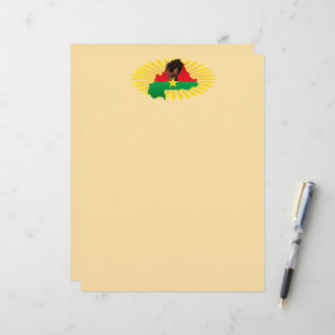 Papel Timbrado Mapa do Burkina Faso, Bandeira e Resistência à Rev
