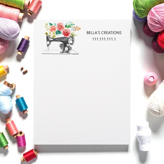 Papel Timbrado Máquina de costura borboleta (Criador carregado)