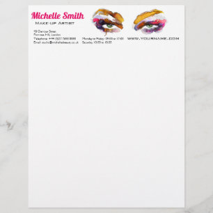 Papel Timbrado Marca de maquiagem de olhos cor-de-rosa-d'água