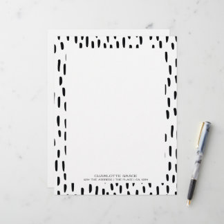 Papel Timbrado Marcas de Pincel Preto Personalizadas