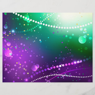 Papel Timbrado Mardi Gras Festivo Purple Background